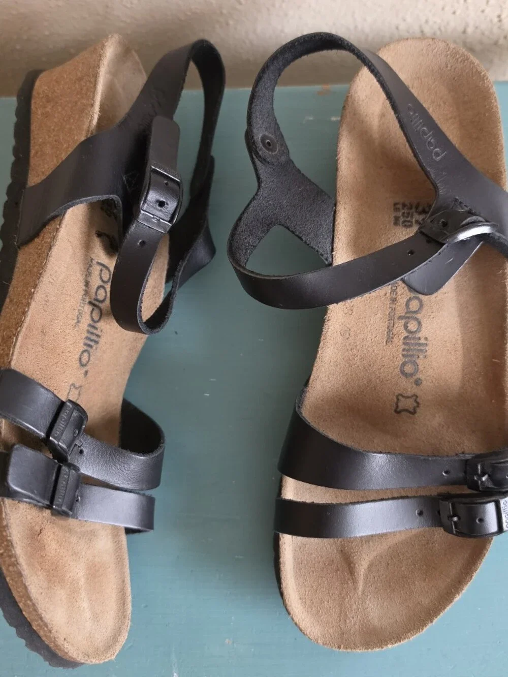 Papillio By Birkenstock Strappy Lana Wedge Sandal Womens EU39 US8 Black Leather